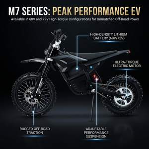 Moto tout-terrain professionnelle M7 72V, motocross, pit bike, vitesse élevée 75 km/h, sport - Product Image 3