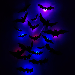 Luz LED 3D de Murciélago para Halloween, Adhesivo de Pared con Diseño de Murciélago para Decoración de Paredes de Halloween - Product Image 2