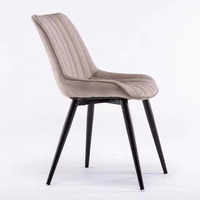 Chaise d'appoint contemporaine rembourrée, revêtement en velours multicolore, structure métallique, chaise ergonomique pour bistrot, hôtel, salle à manger