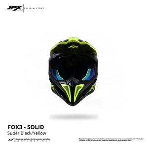 Casco de Motocross JPX Fox3 con Correa Magnética, Negro Sólido y Amarillo Brillante, con Cierre Magnético Seguro para Aventuras de Motocross - Product Image 4