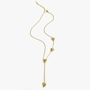 Joyería de oro brillante para mujer, collar con colgante de acero inoxidable chapado en oro de 18 quilates en forma de corazón, abalorio de corazón liso de perla - Product Image 2