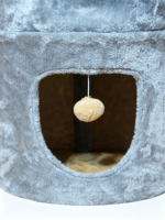 Tour pour chat en forme de baril mignonne à 2 niveaux avec poteaux à gratter en forme de cactus et perchoir supérieur en peluche douce pour petits chats d'intérieur