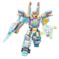 Bloques de Construcción de Plástico ABS Ecológicos Montessori, Juego de 12 Piezas, Transformación Digital Compatible con Fantasía y Ciencia Ficción