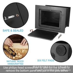 Wooden Pet <b>Urn</b> With Photo Frame 5 X 3.35 Inch Rectangle For Dogs And <b>Cats</b> Memorial Cremation Box - Product Image 3