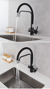<span class=keywords><strong>Robinet</strong></span> de cuisine YF 2026 moderne et contemporain en laiton nickel brossé 3-en-1 avec <span class=keywords><strong>robinet</strong></span> d'eau pure, bec flexible en silicone et 3 modes de <span class=keywords><strong>jet</strong></span> - Product Image 5