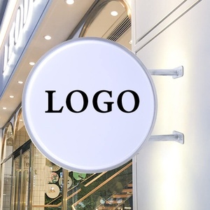 Boîte lumineuse publicitaire rotative personnalisée en acrylique métallique à LED 3D ronde à un ou deux côtés pour l'extérieur - Product Image 2
