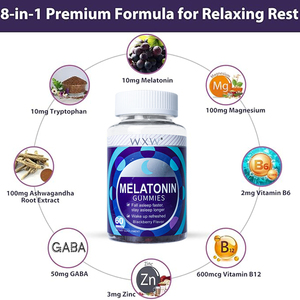 Wxw สต็อกเมลาโทนิน gummies อาหารเสริมสำหรับผู้ใหญ่ที่มีรสชาติดีเยี่ยมเพื่อปรับปรุงคุณภาพการนอนหลับและอารมณ์สมดุล - Product Image 4