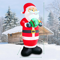 Père Noël gonflable de 10 pieds tenant une boule de Noël avec lumière LED, décoration de Noël gonflable pour la cour, le jardin, l'extérieur, la maison