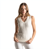 Preppy Cable Knit Weste für Damen mit seitlichen Splits Fall Layer ing Essential Weste