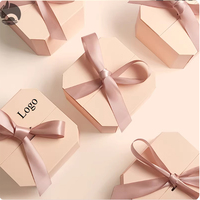 Boîte en papier octogonale à double porte personnalisée et créative, emballage de Noël pour cosmétiques et maquillage, boîte cadeau avec couvercle magnétique et ruban
