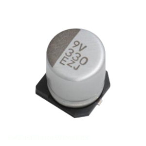 ตัวเก็บประจุแบบติดผิว (Surface Mount) ยี่ห้อ Manufacturer Channel รุ่น CAP ALUM 390UF 20% 50V SMD EMZJ500ARA391MKE0S 390 ยูเอฟ - Product Image 1