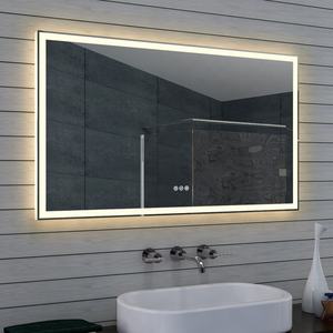 Espelho Moderno Inteligente IP44 Sem Névoa Montado na Parede Grande para Barbearia e Salão de Beleza com Luzes LED - Product Image 1