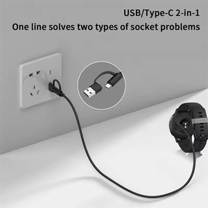 Câble convertisseur de charge de montre 2in1 Usb + Type C pour <span class=keywords><strong>Garmin</strong></span> Fenix 8 7 7S 7X 6 E Pro Solar <span class=keywords><strong>Instinct</strong></span>,Venu 3S 2 SQ Epix/Tactix - Product Image 2