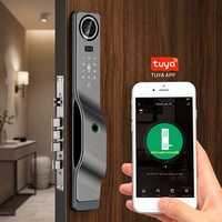 Serrure de porte intelligente haut de gamme entièrement automatique avec caméra de reconnaissance faciale 3D pour portes en bois et en aluminium, contrôle par application Tuya, garantie de 2 ans