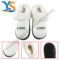 Claquettes personnalisées OEM/ODM avec logo, semelle intérieure en coton, pantoufles en peluche personnalisées avec logo, claquettes d'intérieur personnalisées en peluche
