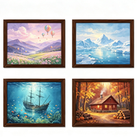 Décoration murale horizontale personnalisée 30x40cm en bois encadré, impression UV, Art déco, paysage moderne, pour salon, mariage