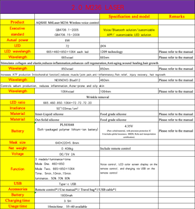 Dispositivo de Terapia de Luz Roja AQSHE M4LASER <span class=keywords><strong>4D</strong></span> 460 665 850 1064nm, Láser LED Médico para el Cuidado Facial de la Piel, Máscara Facial LED para Masaje - Product Image 5