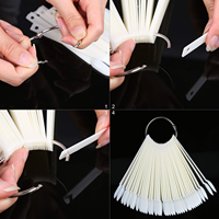 40/50 pièces de bâtonnets de présentation transparents pour ongles, en forme d'éventail avec anneau, pour l'affichage de vernis à ongles et l'outillage de pratique pour la présentation des couleurs de faux ongles