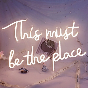 Digatla-luz de neón flexible, luz <span class=keywords><strong>led</strong></span> blanca cálida de 12v, acrílica, este debe ser el lugar, señal de neón - Product Image 4