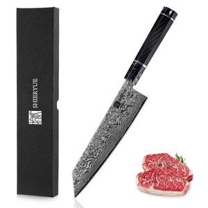 Diseño original Damast kochmesser set <span class=keywords><strong>Damasco</strong></span> Kiritsuke cuchillo japonés <span class=keywords><strong>Damasco</strong></span> acero cuchillo de cocina con G10 y mango de resina - Product Image 1
