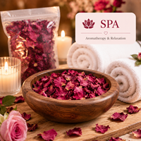 Pétales de fleurs et d'herbes séchées biodégradables naturels pour spa des pieds, pédicure, bain, trempage corporel, bricolage, artisanat, confettis de mariage, en vrac
