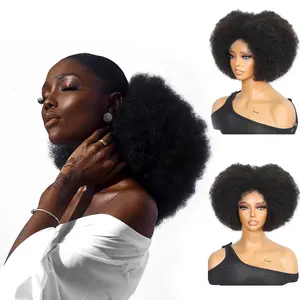 Afro Kinky Curly Machine Wigs Short Cut Wig 100% Brazilian Curly Human Hair Short Bob Wigs For Black Women