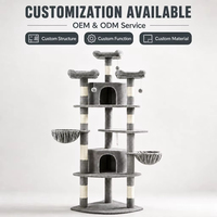Arbre à chat XXL classique d'intérieur avec griffoir à 4 niveaux en sisal et peluche pour grimper et jouer
