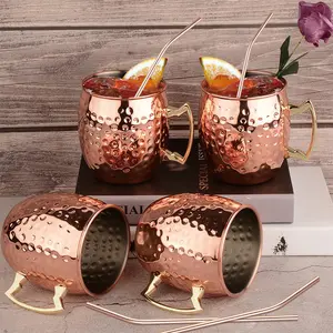 Hammer point copper cup Moscow mule cup stainless steel cocktail metal wine glass bar cup