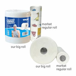 2-प्लाई अवशोषक कुंवारी लकड़ी लुगदी रसोई कागज तौलिया रोल नरम और सस्ते पानी का तेल रसोई सफाई तौलिया - Product Image 6