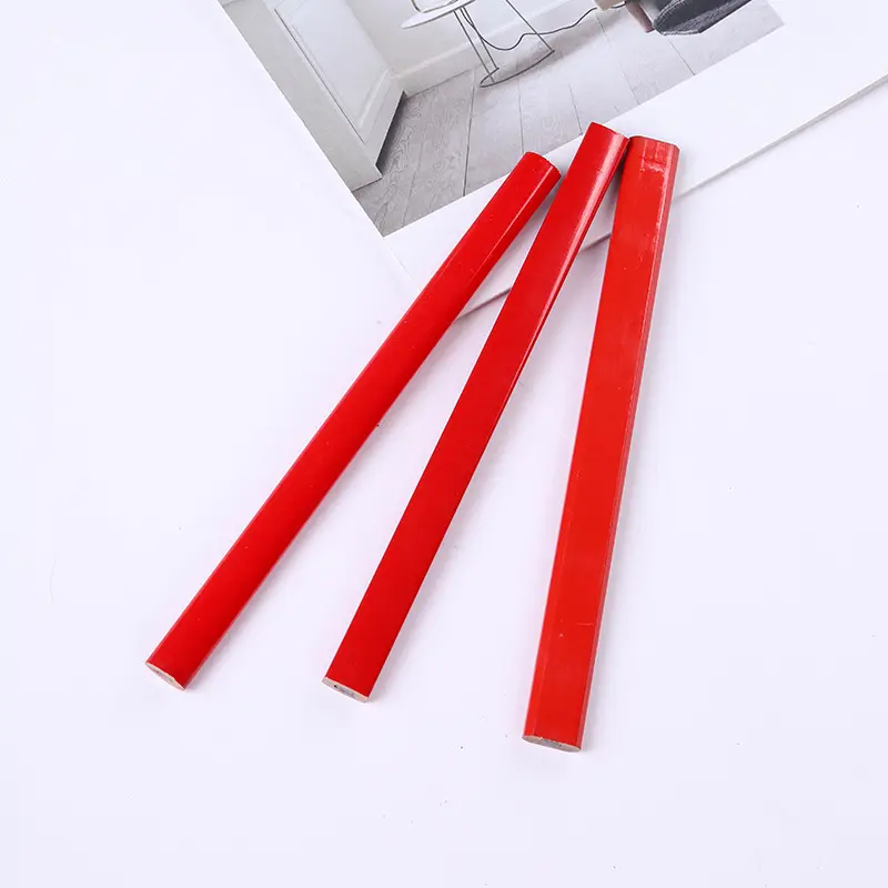 Customize Logo Builder Construction Red Octagonal Carpenter Pencil