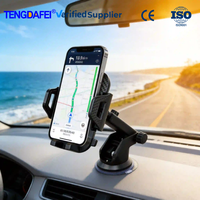 Support de téléphone de voiture à ventouse avec bras télescopique, fixation sur grille d'aération, rotation à 360°, dégagement à une touche, ajustement universel 4,6-6,7 pouces