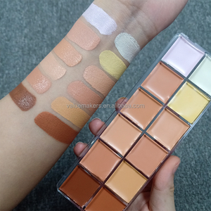 Maquillaje facial de marca privada, cobertura completa, resistente al agua, paleta correctora de contorno de crema de 12 colores, venta al por mayor - Product Image 1