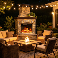 Cheminée électrique murale intelligente avec effet de flamme réaliste, chauffage sûr pour patio, jardin, café, hôtel