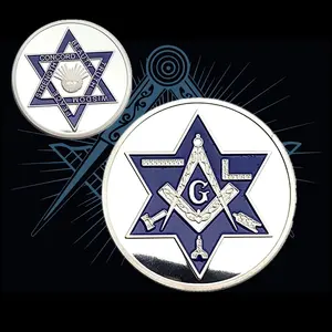 High Quality Custom 3d Freemasonry Masonic Challenge Coin Freemasons Mason Commemorative Coins