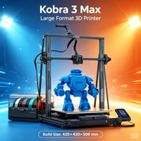 Imprimante 3D Anycubic Kobra 3 Max, nouvelle, volume d'impression important 420x420x500mm, FDM, nivellement automatique, impression rapide, prototypage PLA, DIY Anycubic