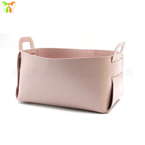 Cesta de almacenamiento plegable de cuero nórdico para aperitivos, juguetes y artículos diversos del hogar, caja de almacenamiento portátil reforzada para ropa sucia - Product Image 4