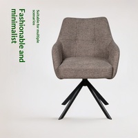 Chaise de salle à manger pivotante décontractée de luxe léger, style italien, fauteuil moderne minimaliste avec structure métallique pour salon, fournie par le fabricant