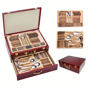 High Quality Eco-friendly Stainless Steel 410 72/24 Pieces Contemporary Flatware <b>Set</b> Customized Logo Gift Box for Business Gifts - Product Image 1