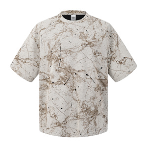 T-shirt da uomo a maniche corte in stile streetwear con stampa di fiori di prugna, colori a contrasto all'interno e all'esterno, fresca e traspirante. - Product Image 2