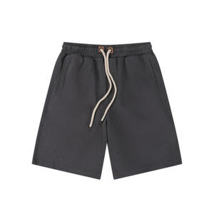 Shorts en coton pour homme personnalisés, couleur unie, longueur genou, taille à cordon, coupe ample, confortables, shorts de sport - Product Image 2