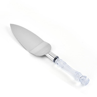 Lot de 2 couteaux à gâteau de mariage, couteau à pain dentelé et serveur à gâteaux pour trancher les pains, gâteaux avec poignée en cristal et boîte cadeau