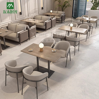Café commercial Table à manger et chaise combinaison Restaurant restauration magasin personnalisé canapé stand en cuir PU