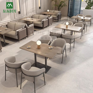 Caffè commerciale tavolo da pranzo e sedia combinazione ristorante Catering <span class=keywords><strong>Store</strong></span> personalizzato PU in pelle stand divano - Product Image 4