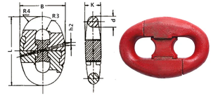 Grillete de unión Kenter tipo US de acero al carbono para amarre marino, accesorio para cadena de ancla U2 U3, certificado ABS - Product Image 2