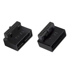 TISHRIC USB 3.0 19 Pin 20 Pin Male to Female Extension Adapter 90 Degree Converter Mainboard Connector Socket Accessories