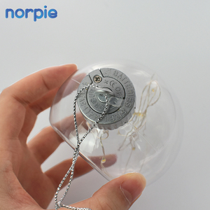 Giáng sinh rõ ràng nhựa nửa bóng cây giáng sinh trang trí đám cưới thăng hoa trống LED thắp sáng bóng nhựa với pin - Product Image 3