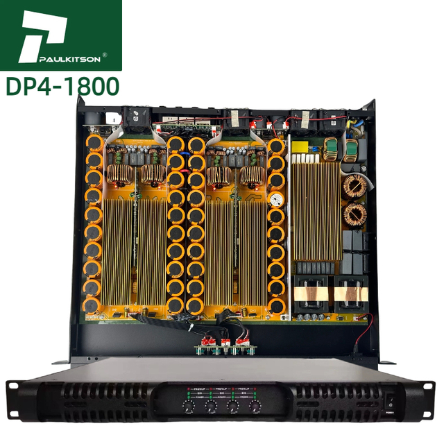 Paulkitson Amplifier DP41800 Professional Power Audio Amplifier 4 Channel Class D Amplifier Sound Equipment Music System