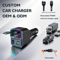 Adaptateur de charge rapide pour voiture GC15 Portable Wholesale GXYKIT 83W Max 2 câbles PD