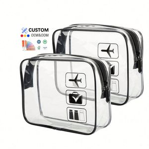 Bolsa de Maquillaje Personalizable, Impermeable, de PVC Transparente, para Cosméticos y Juguetes, Bolsa de Aseo Transparente para Viajes, Aprobada por la TSA, para Mujeres y Hombres - Product Image 1