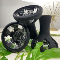 Hitam hookah aksesoris kustom grosir silikon hookah mangkuk shisha kepala kristal hookah pot